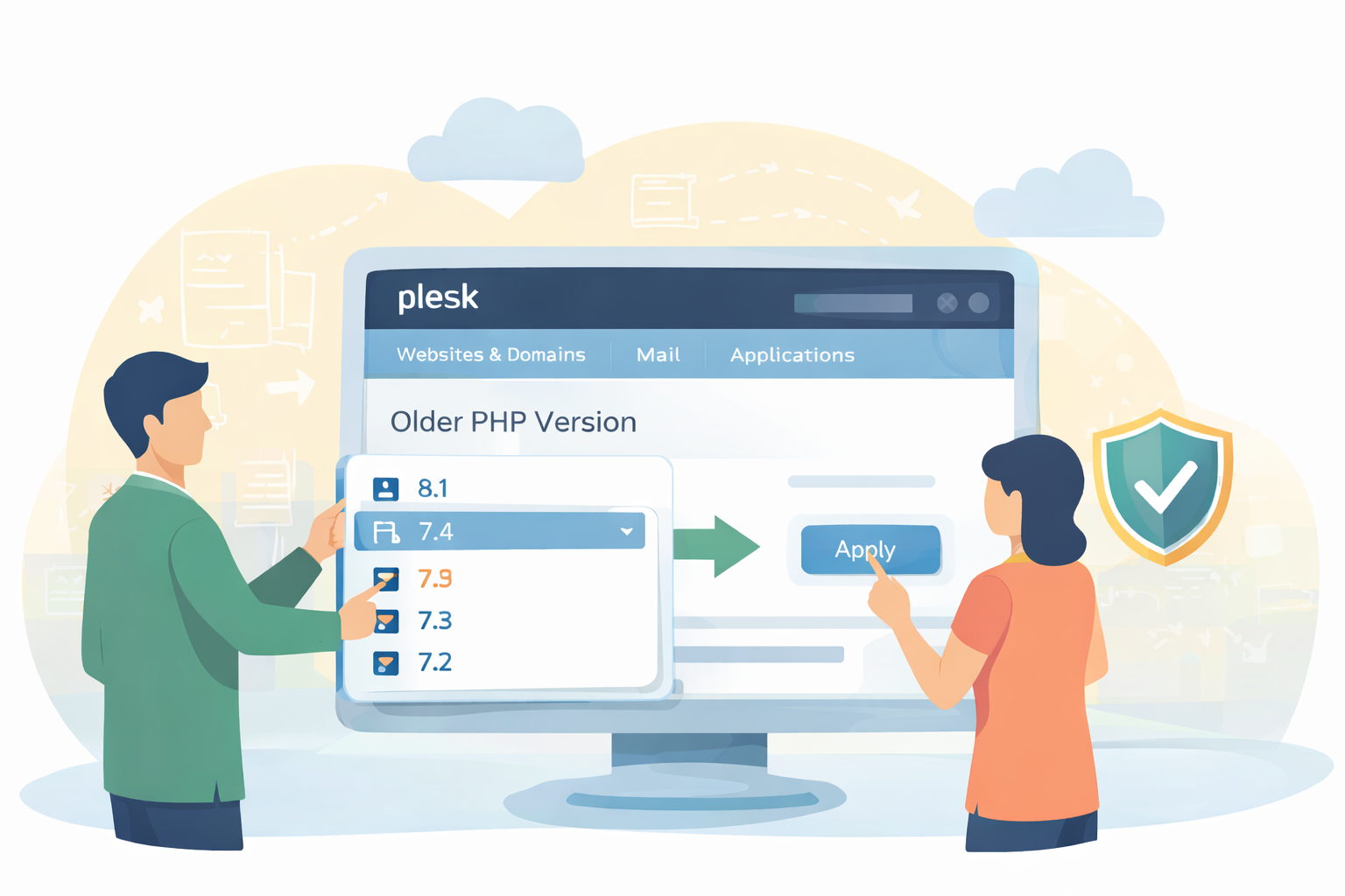 plesk管理画面からPHP延長サポート適用 plesk管理画面からPHP延長サポート適用